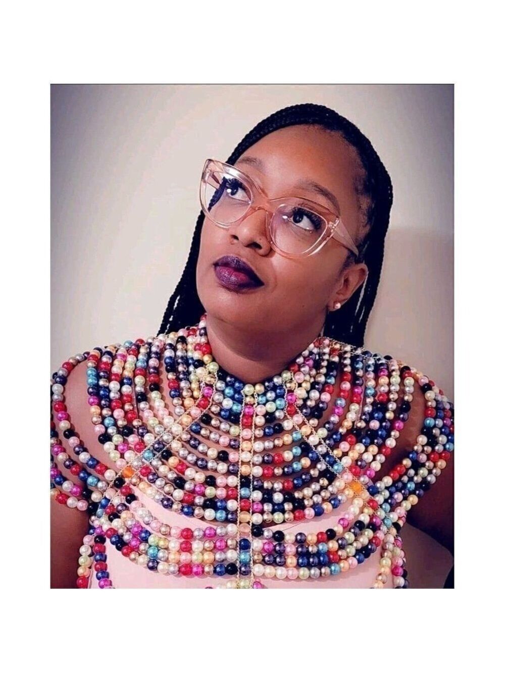 Rainbow Pearl Body Chain Sexy Bra Fashion Shoulder Necklaces Harness Jewelry Hot